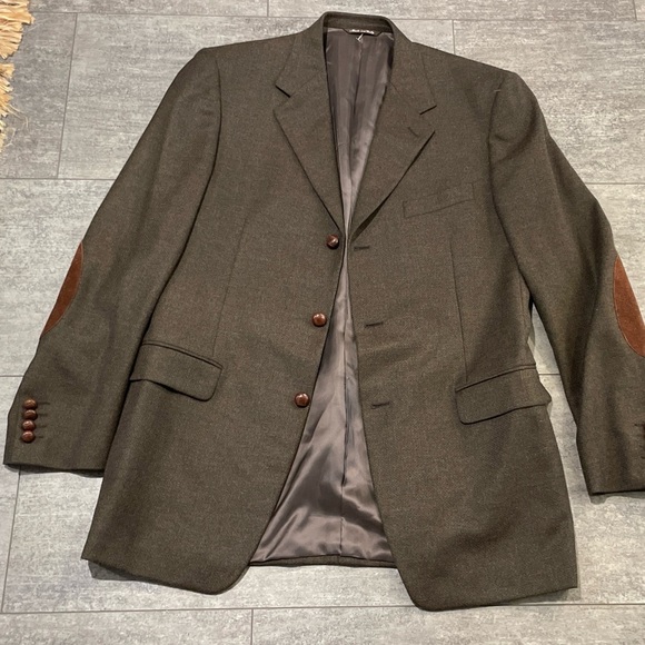 Canali Wool Elbow Patch Blazer Jacket - Picture 1 of 7